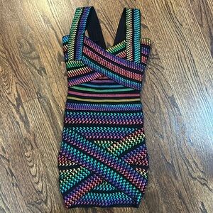 Katie J Rainbow Bandage Dress
